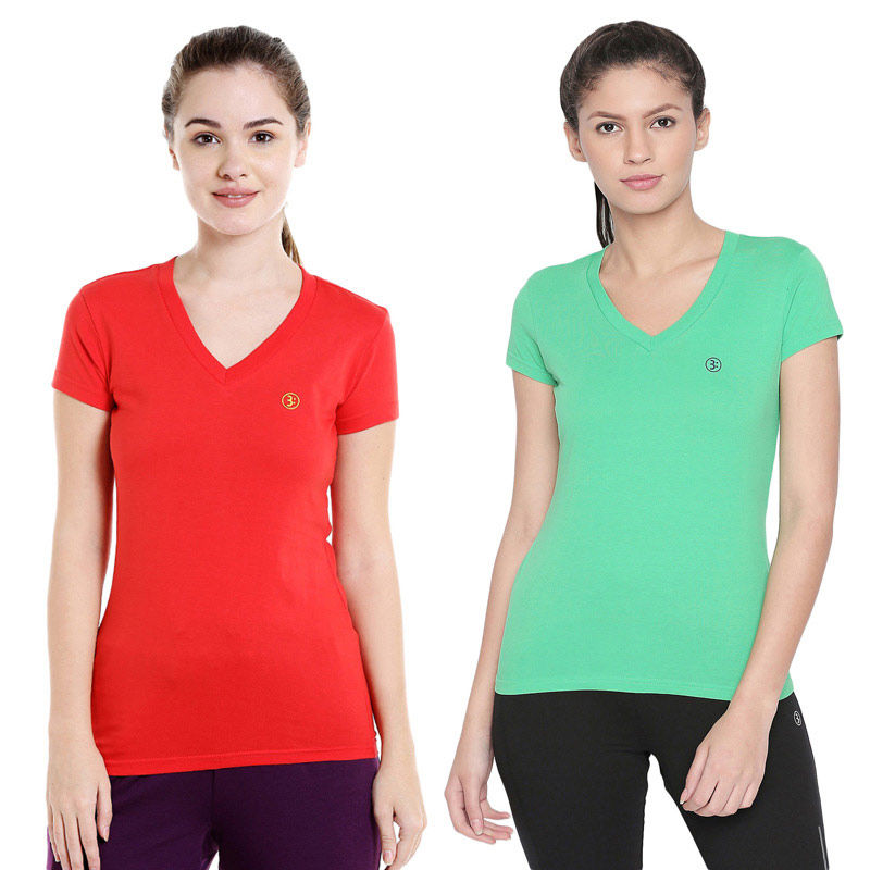 Bodycare Bodyactive Pack Of 2 Women'S Tshirt - Multi-Color (S)
