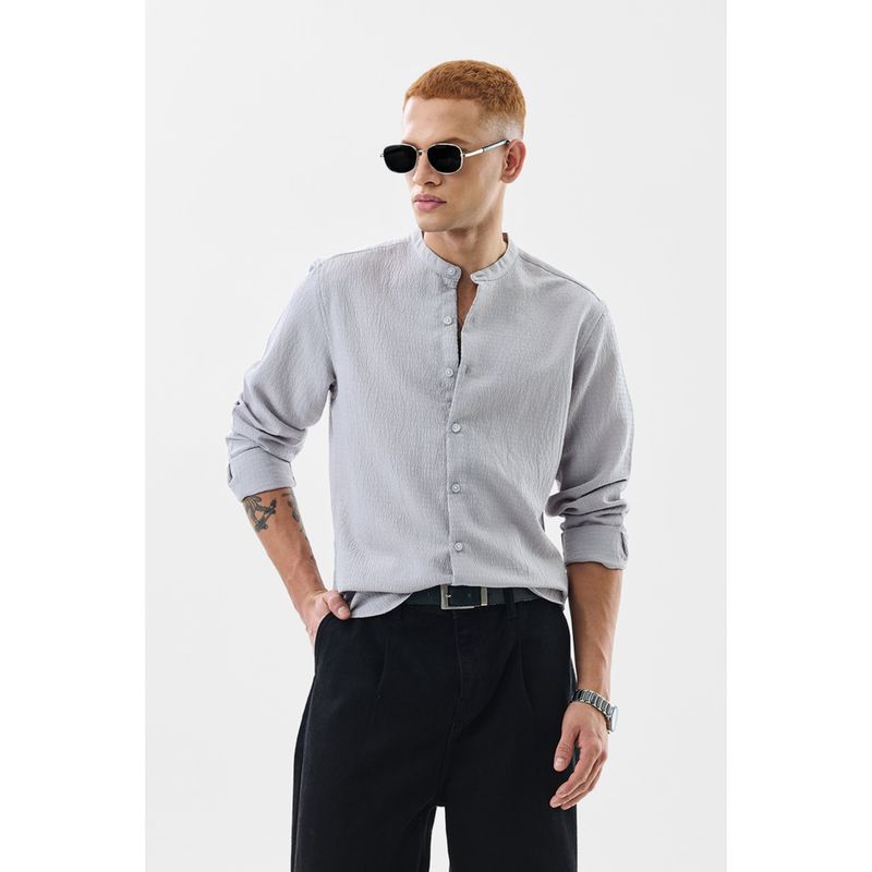 Snitch Men Reese Grey Seersucker Shirt (M)