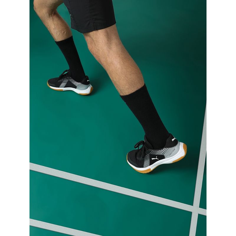 Puma Smash Sprint Unisex Black Badminton Shoes (UK 8)