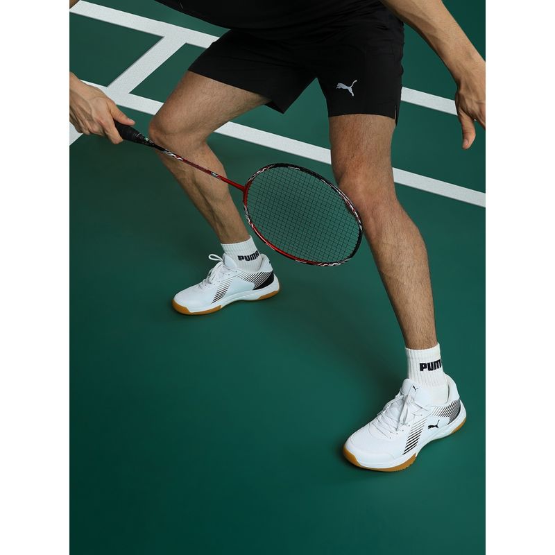 Puma Badminton Smash Sprint Unisex White Sneakers (UK 8)