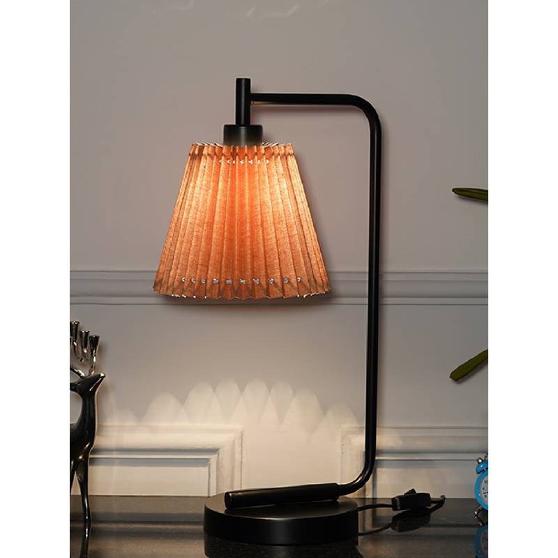 Buy Kapoor Lamp Shades Bond Black Metal Study Table Lamp with Beige ...