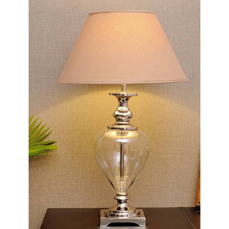 Buy Kapoor Lamp Shades Zucchero Metal and Glass Table Lamp with Beige ...