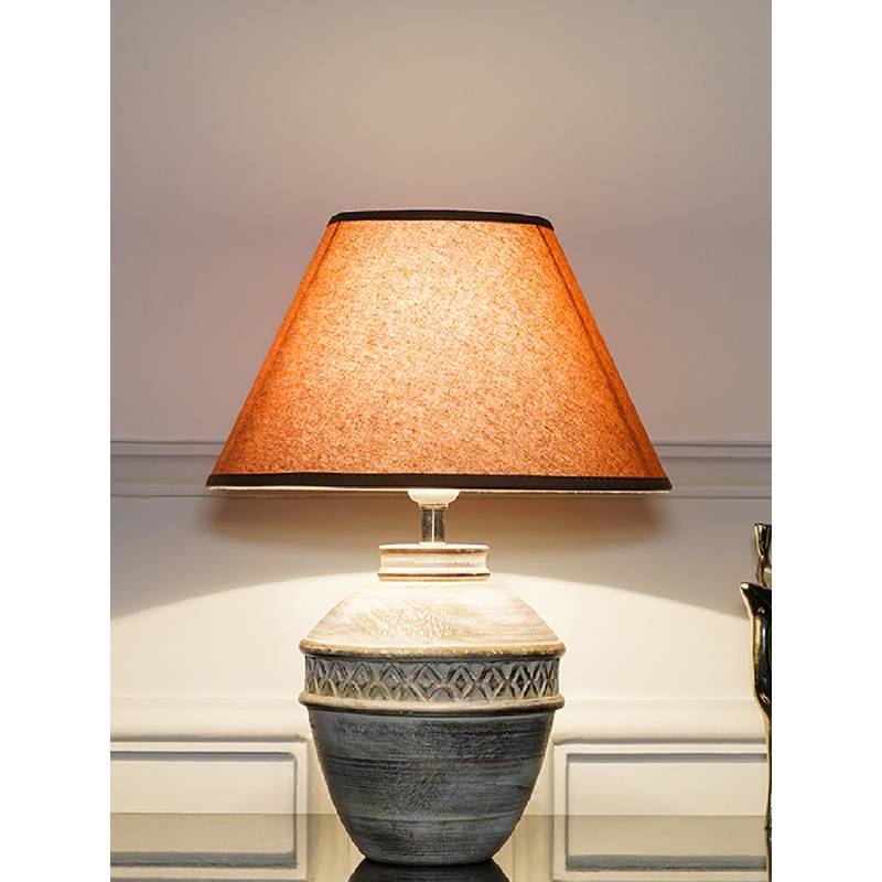 Buy Kapoor Lamp Shades Rosabelle Natural Carved Wood Table Lamp with ...