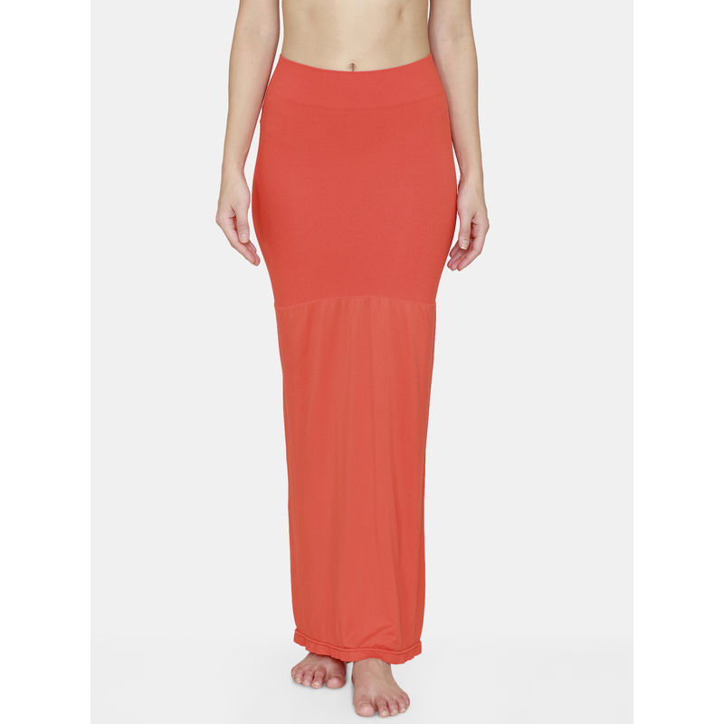 Zivame High Compression Flared Mermaid Saree Shapewear- Orange (XL)