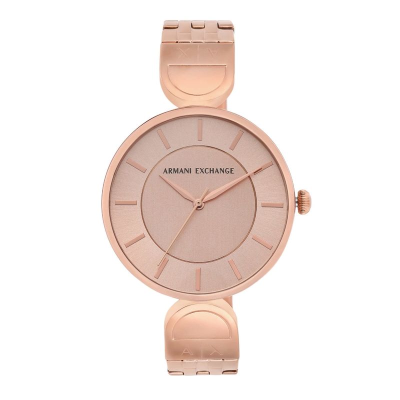 Armani exchange watches rose gold sale