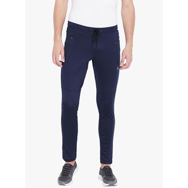 Athlisis Men Navy Blue Solid Slim Fit Track Pants (L)