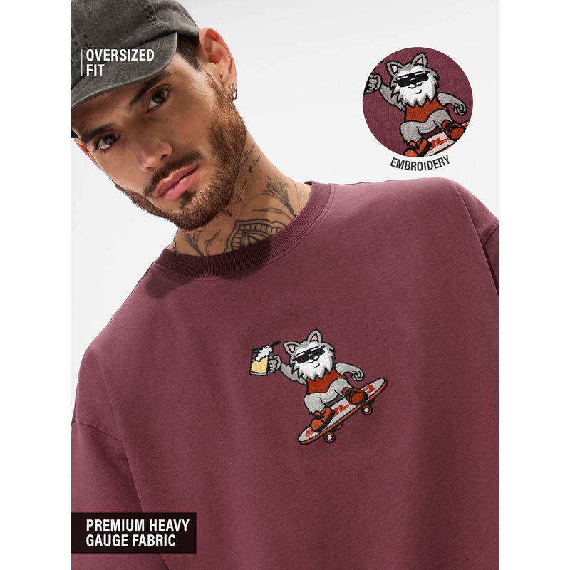 The Souled Store Originals Beer Doggo Men Oversized T-Shirt (S)