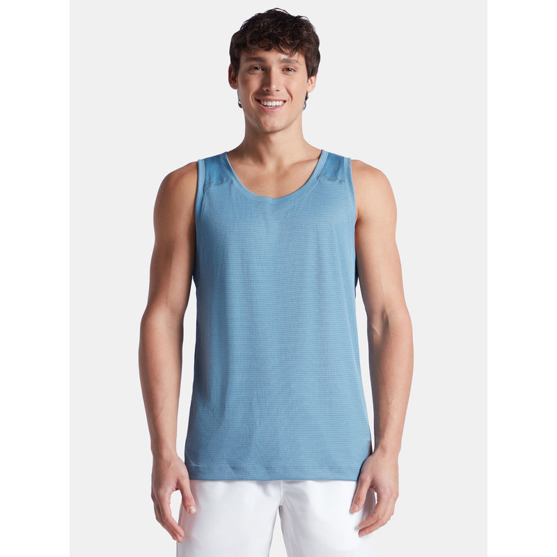 Jockey MV57 Provincial Blue Men Lightweight Microfiber Solid Tank Top (M)