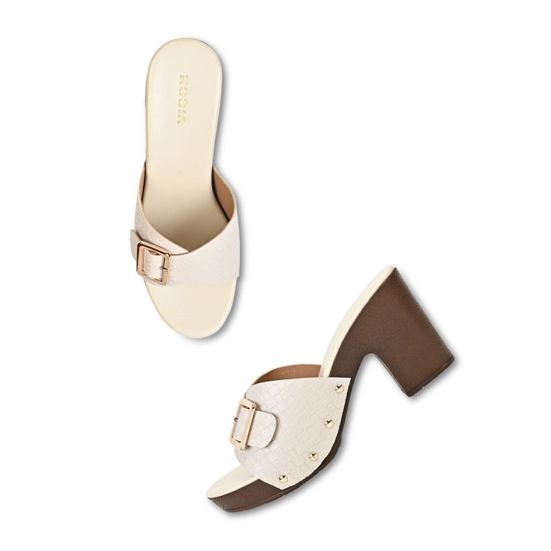 ROCIA Beige Women Casual Chatai Block Heel (EURO 40)