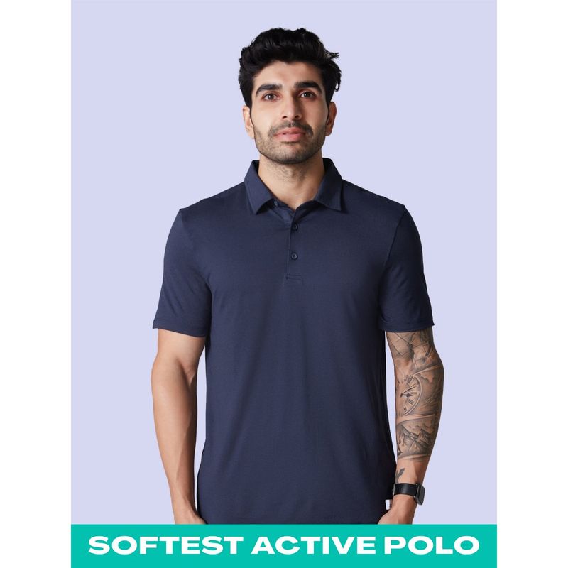 Men's Active Lite Polo Slim Fit Anti-Odour T-shirt GLA007 Navy (XL)