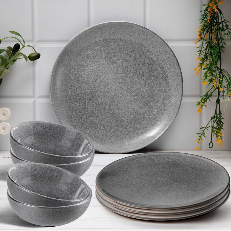 Buy Anko Grey Bowls and Dinner Plates Set Online