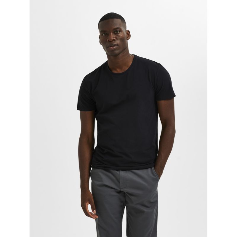 Selected Black Organic Cotton Crew Neck T-shirt (S)