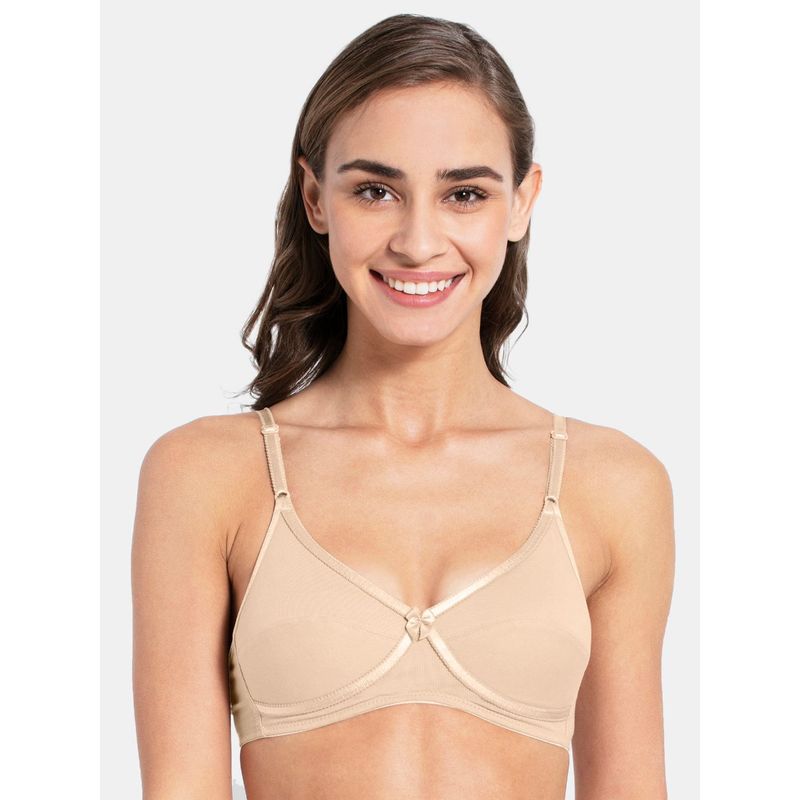 Jockey 1242 Wirefree Non Padded Super Combed Cotton Elastane Everyday Bra - Skin (36C)