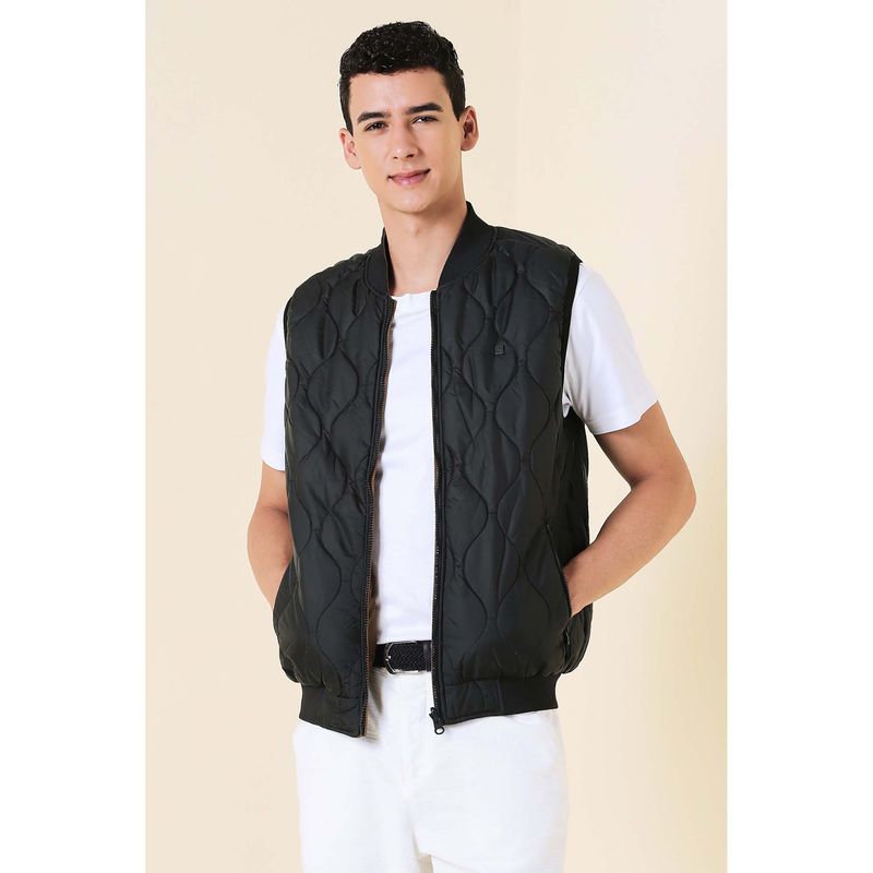 Allen Solly Men Black Reversible Sleeveless Jacket (M)