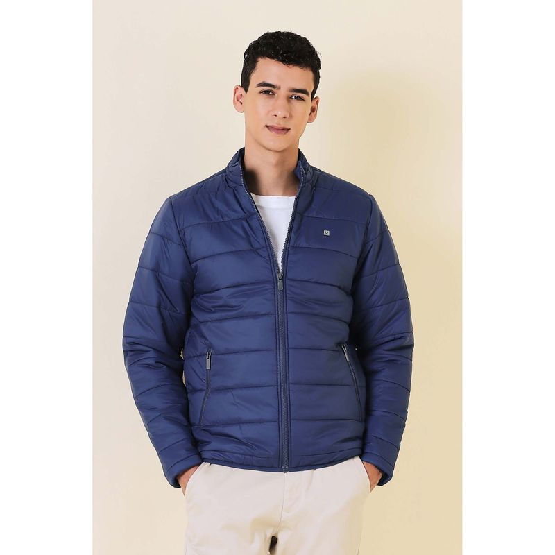 Allen Solly Men Blue Solid Puffer Full Sleeves Jacket (M)
