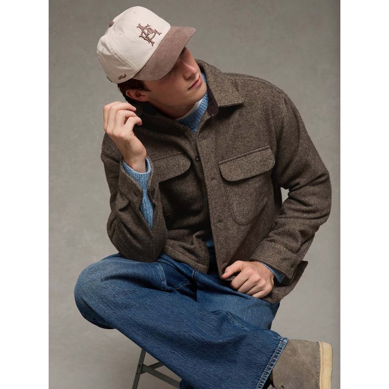 American Eagle Men Brown Textured Shacket (M)