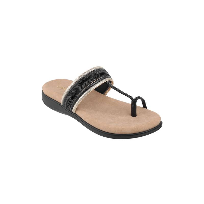Catwalk Court Black Textile One Toe Flats (UK 5)