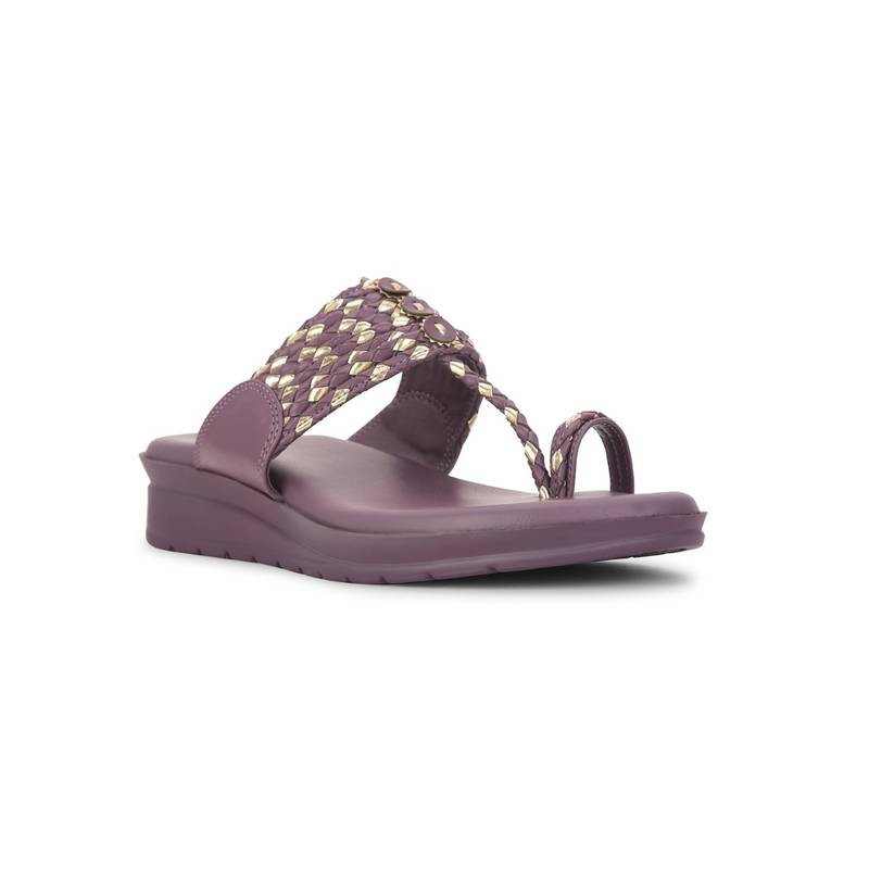 Bata Women Purple Sandals (UK 3)