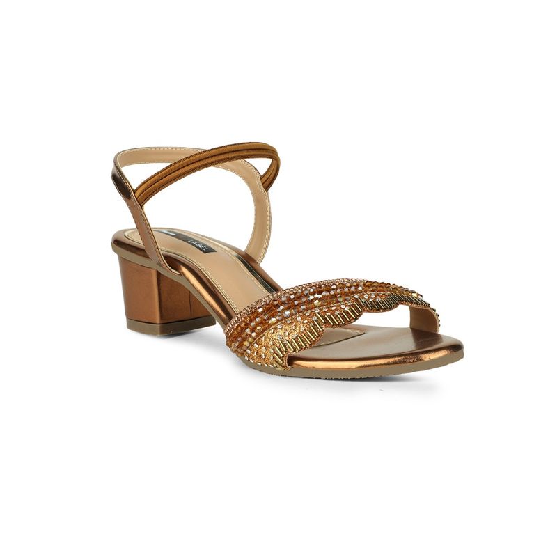 Bata Women Gold Sandal Heels (UK 3)