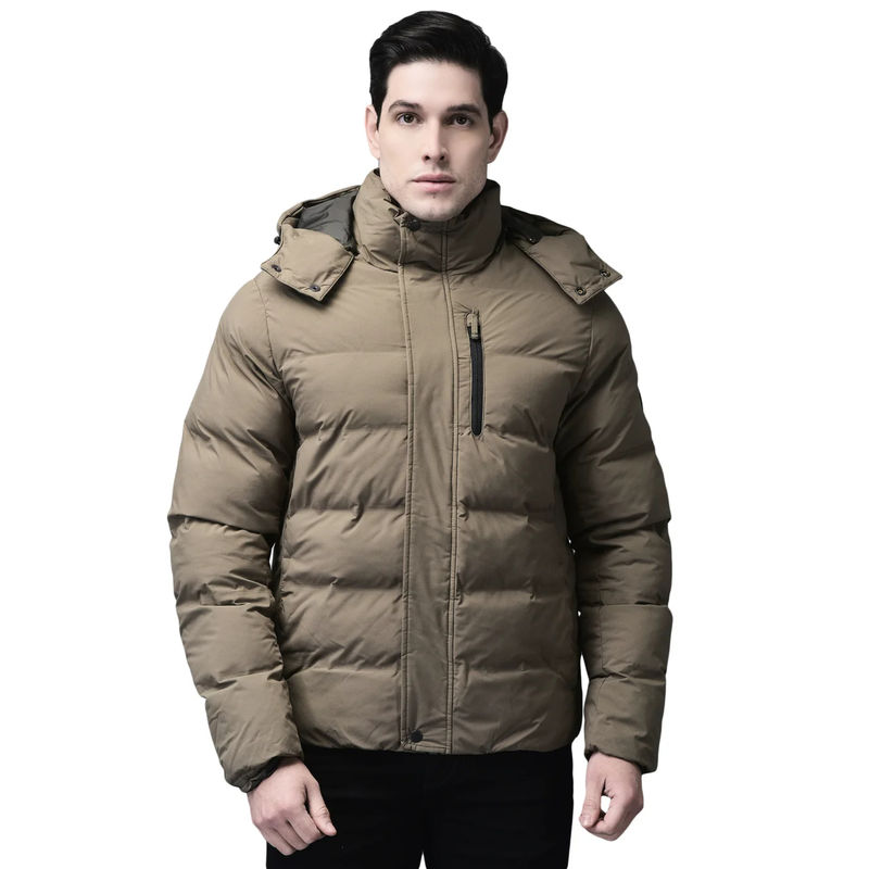 WOODLAND Men Olive Puffer Jacket (XL)