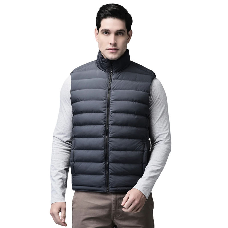 WOODS Men Navy Blue Solid Puffer Jacket (XL)