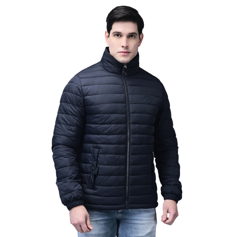 WOODLAND Men Navy Blue Puffer Jacket (L)