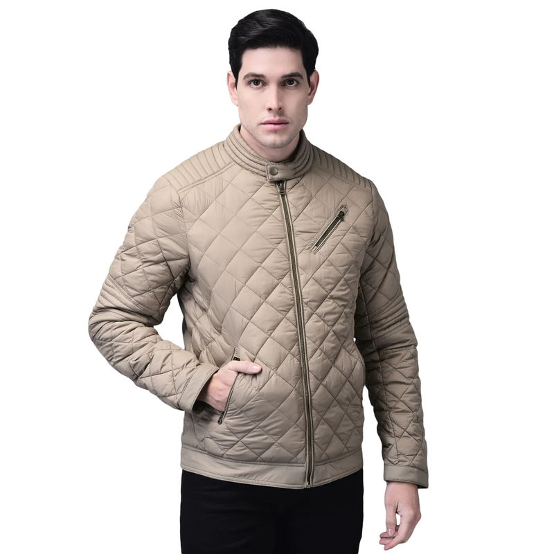 WOODLAND Men Beige Puffer Jacket (XL)