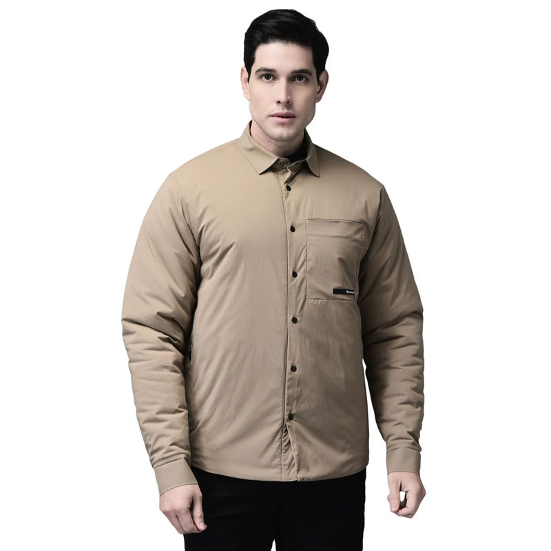 WOODLAND Men Brown Solid Jacket (L)