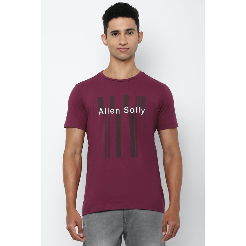 Allen Solly Men Purple T-Shirt (M)