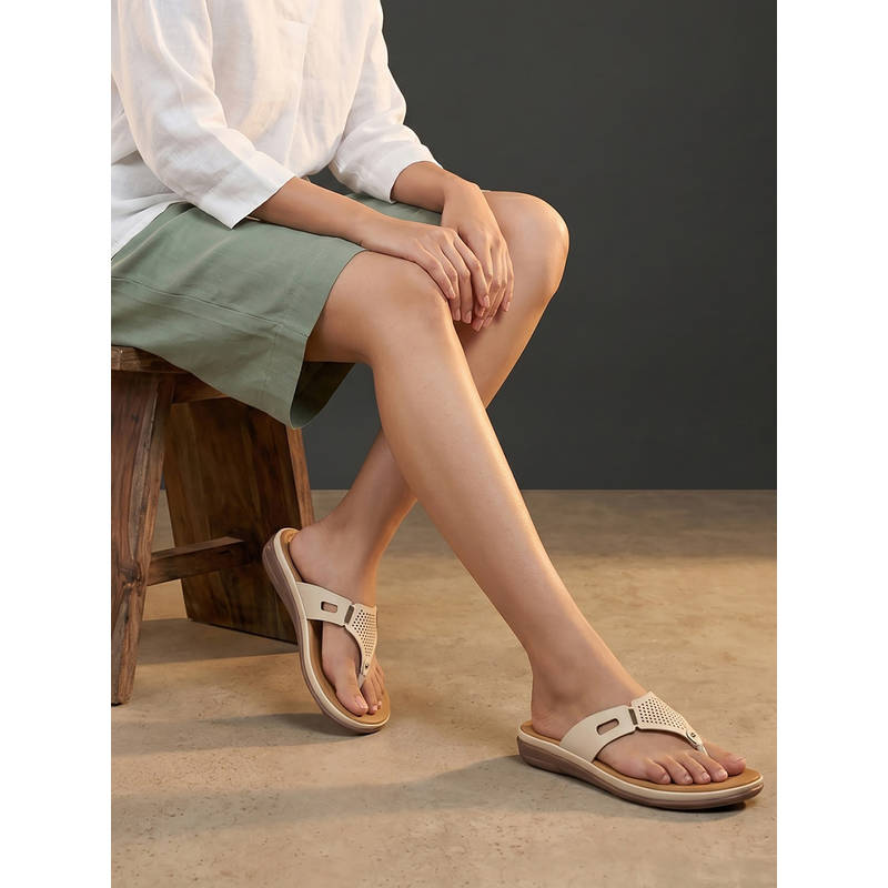 ROCIA By Regal Beige Women Casual Comfort Sandals (EURO 36)