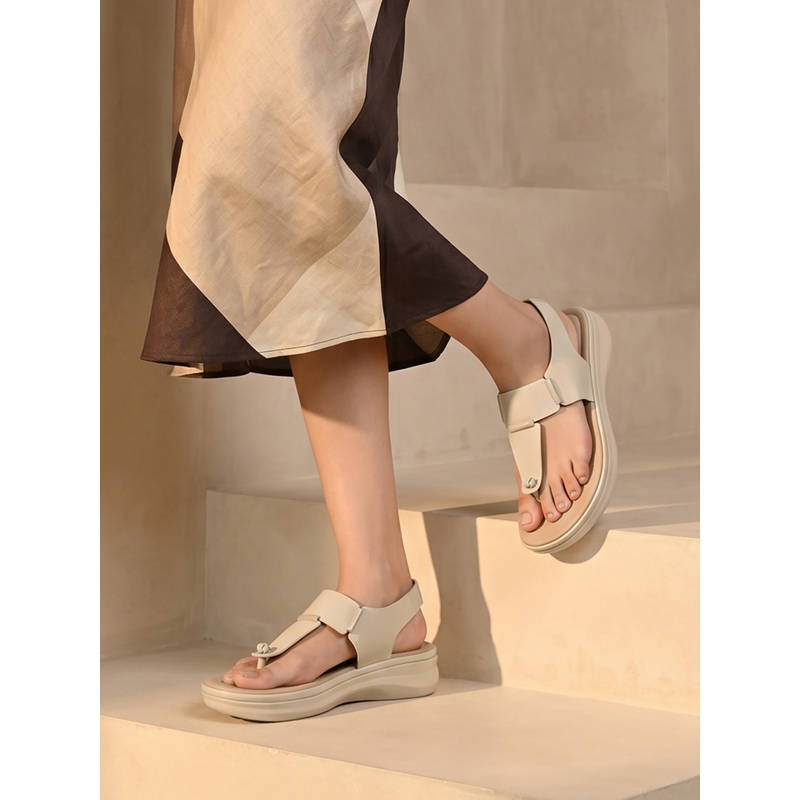 ROCIA By Regal Cream Women Casual Comfort Sandals (EURO 36)