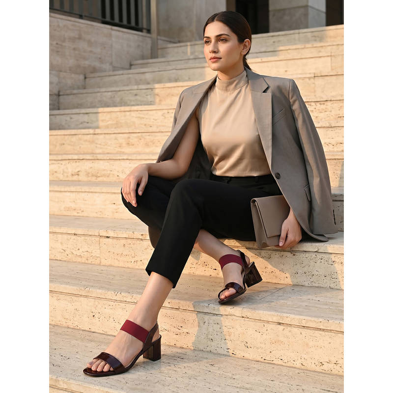 ROCIA By Regal Wine Women Classic Patent Block Heels (EURO 42)