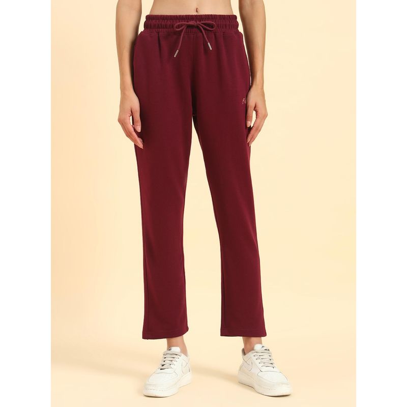 Cantabil Women Plum Solid Regular Fit Track Pant (M)