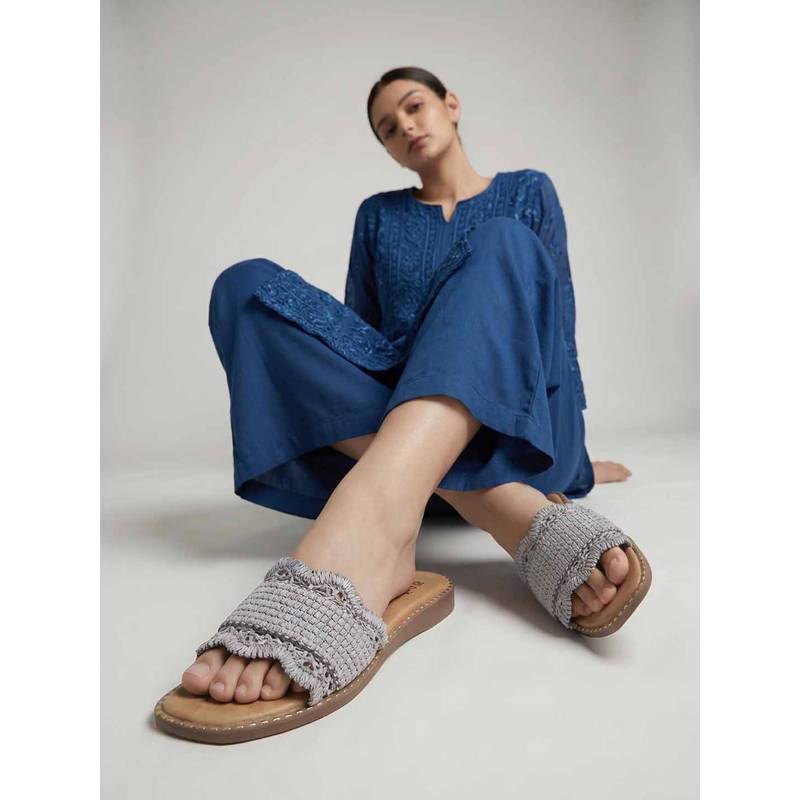 Dollphin Women Blue Jute Sandals (EURO 37)