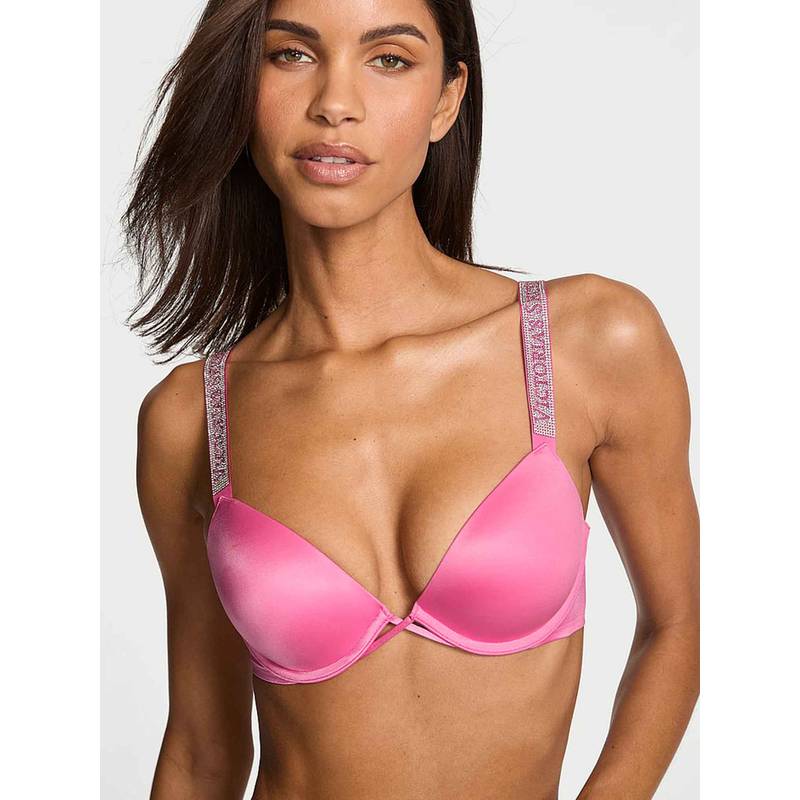 Victoria's Secret Pink Very Sexy Logo Shine Strap Push-Up Bra (36D)