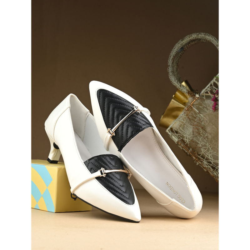 CLOG LONDON Women Casual Off White & Black Pumps (EURO 36)