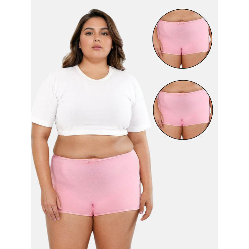 Adira Pink Brzee Plus Size Boyshorts (Pack of 3) (3XL)