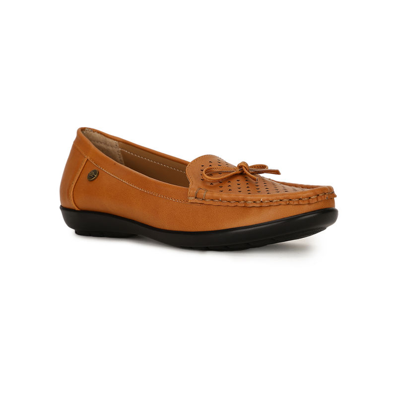 Bata Textured Tan Loafers (UK 4)