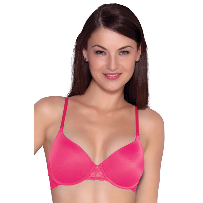 Amante Padded Wired TShirt Bra With Detachable Straps Pink (38C