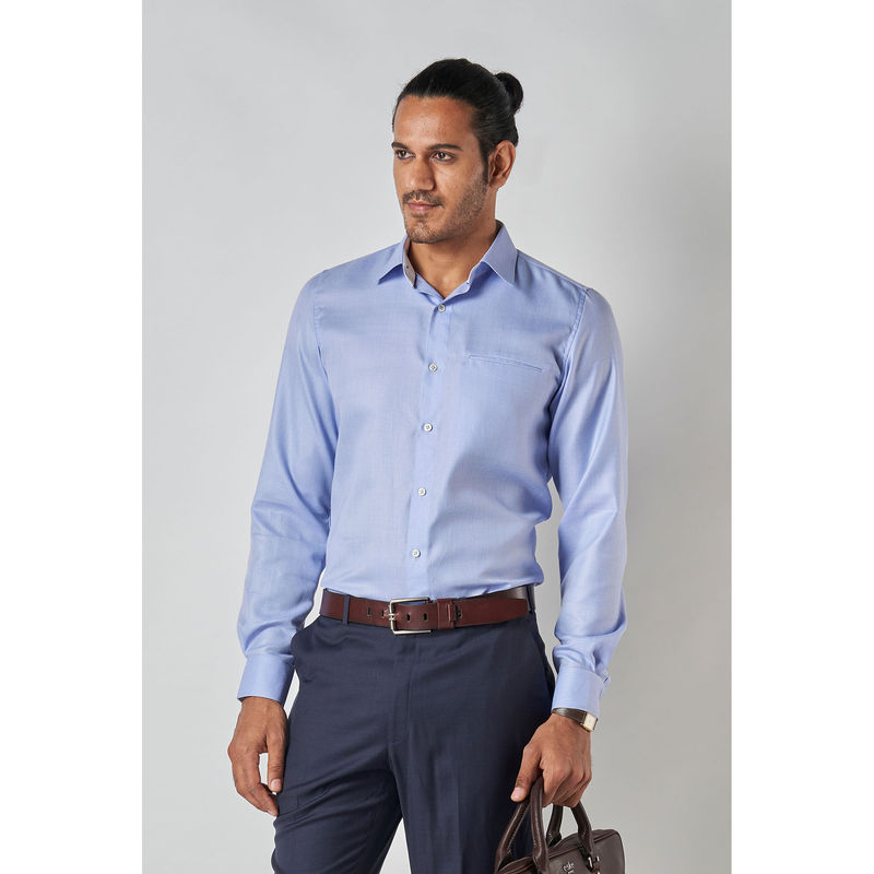 Bubber Blu Brando Powder Blue Classic Shirt (S) (S)