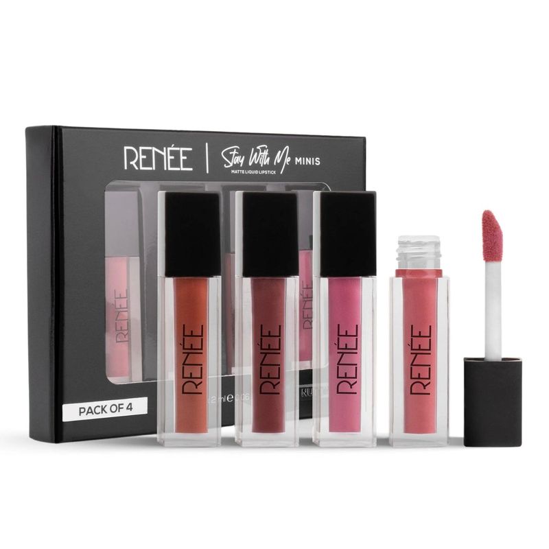 Renee Stay With Me Minis Matte Liquid Lipsticks - 02 Nutty Nudes