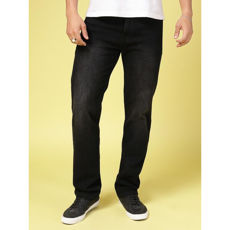 RIGO Men Straight Fit Black Jeans (34)