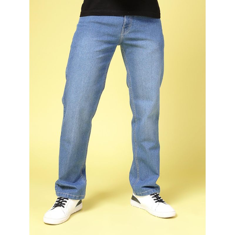 RIGO Men Straight Fit Medium Blue Jeans (34)