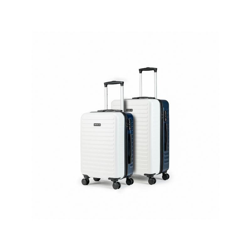 Assembly Hard Luggage Set of 2 Medium Check in & Cabin Trolley Blue
