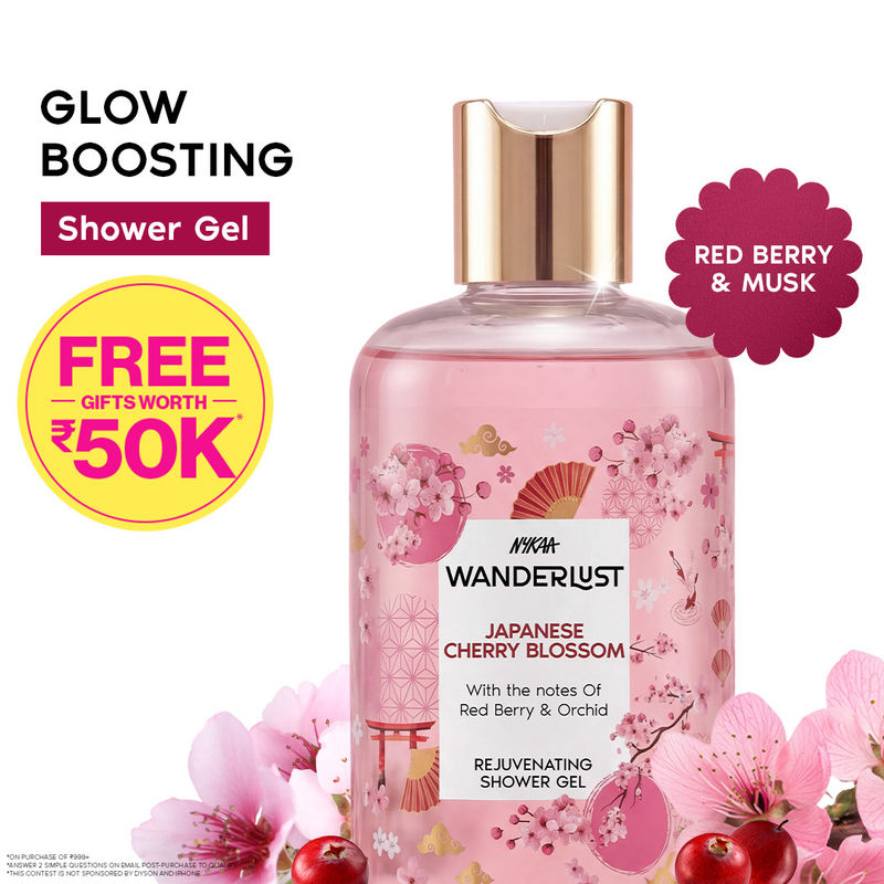 Nykaa Wanderlust Japanese Cherry Blossom Hydrating Perfume Body Wash with Red Berry & Orchid