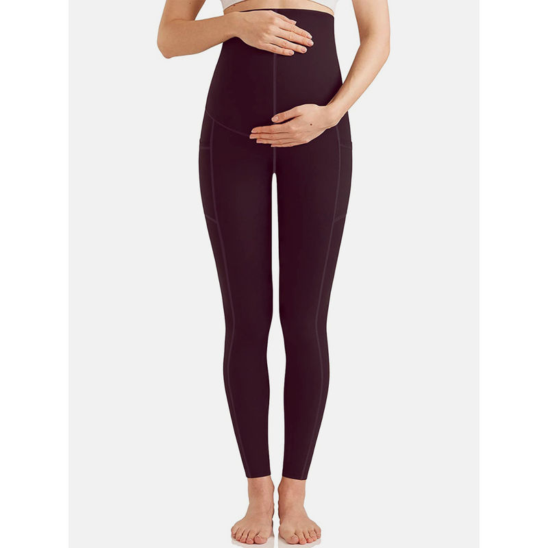 CHKOKKO Women Wine Leggings for Pregnancy (S)