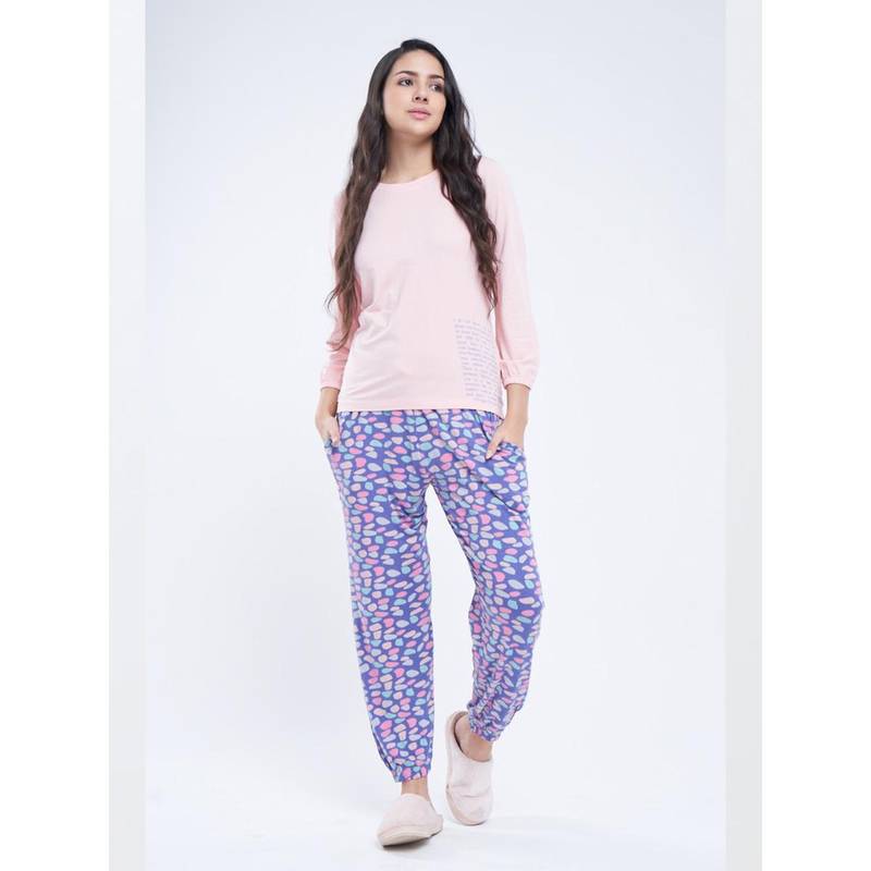 July Nightwear Women Pink T-Shirt and Pyjama (Set of 2) (S)
