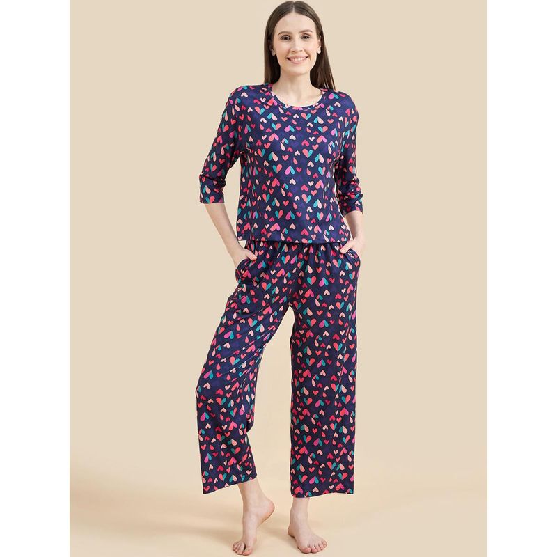 July Nightwear Women Navy T-Shirt and Pyjama (Set of 2) (3XL)