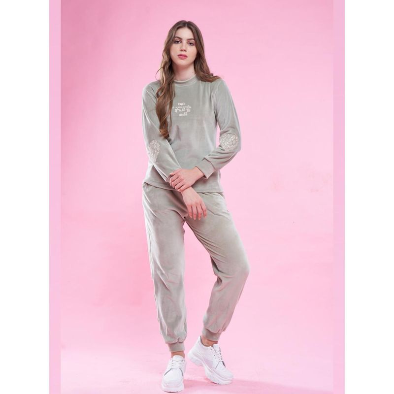 July Nightwear Women Grey T-Shirt and Pyjama (Set of 2) (M)