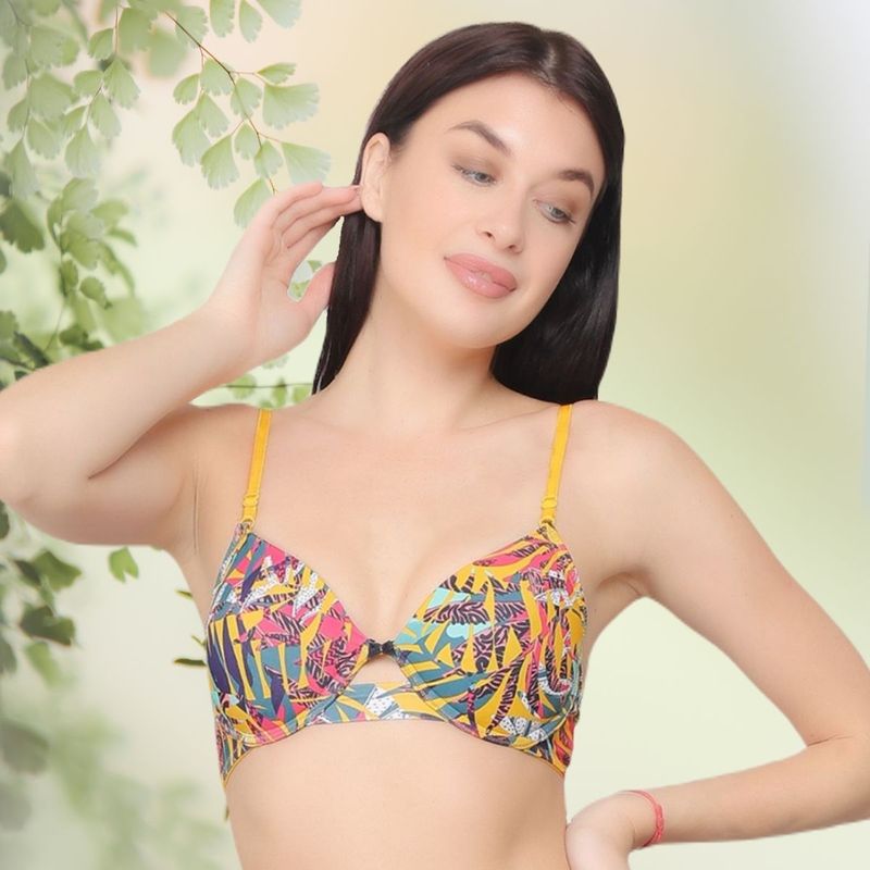 Curwish Enchantress Tropical Print Push-Up Bra (36B)